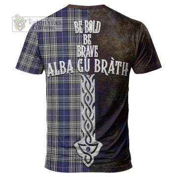 Tartan Vibes Clothing Napier Tartan Family Crest T-Shirt Alba Gu Brath Be Brave Lion Ancient Style