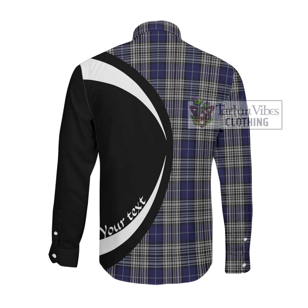 Napier Tartan Long Sleeve Button Up with Family Crest Circle Style Men's Shirt - Tartan Vibes Clothing