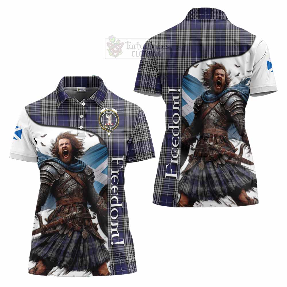 Tartan Vibes Clothing Napier Crest Tartan Women's Polo Shirt Inspired by the Freedom of Scottish Warrior