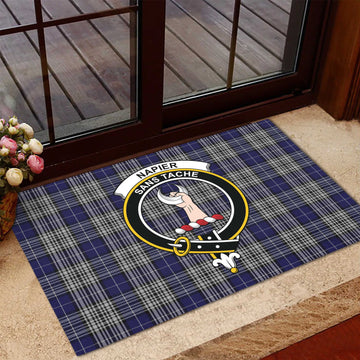 Napier Tartan Rubber Doormat with Family Crest