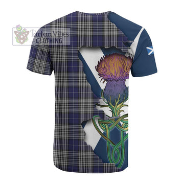 Tartan Vibes Clothing Napier Tartan Family Crest Cotton T-shirt Scottish Thistle Celtic Inspired