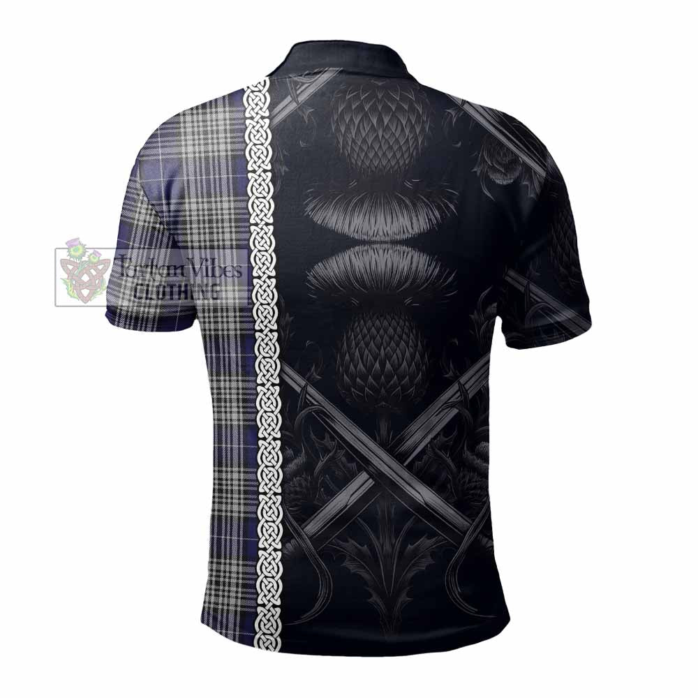Tartan Vibes Clothing Napier Tartan Polo Shirt with Family Crest Cross Sword Thistle Celtic Vibes