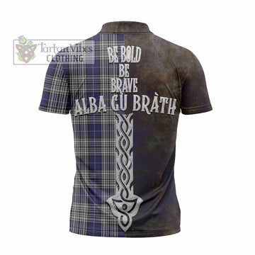 Napier Tartan Family Crest Zipper Polo Shirt Alba Gu Brath Be Brave Lion Ancient Style