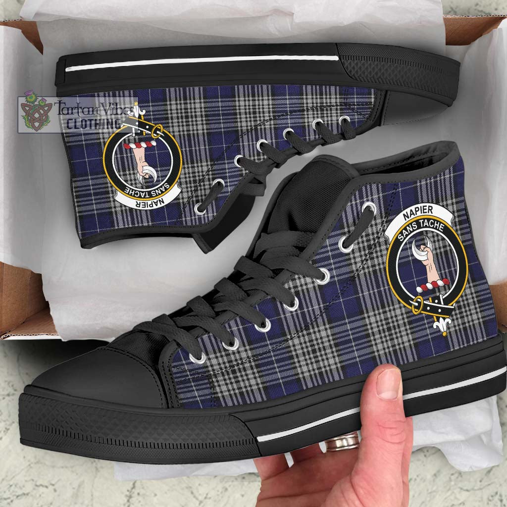 Tartan Vibes Clothing Napier Tartan High Top Shoes with Family Crest