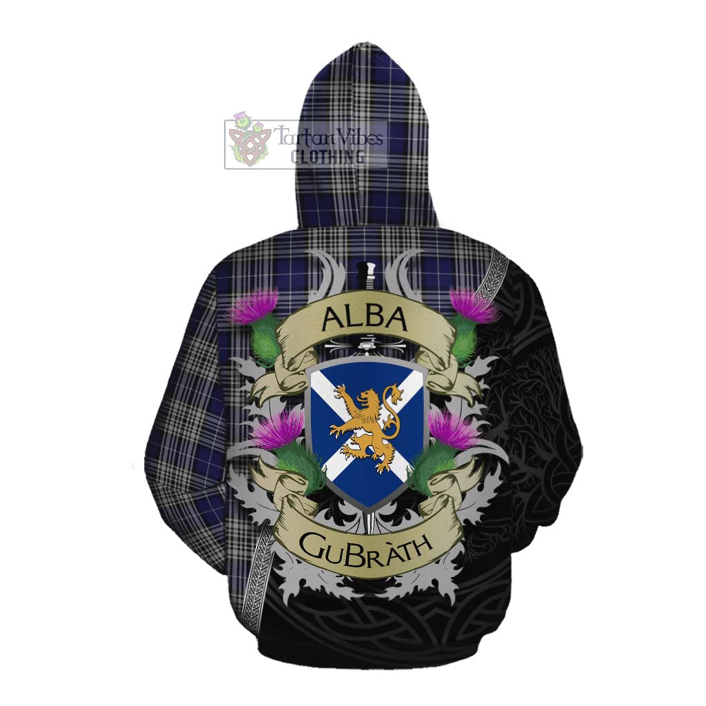 Tartan Vibes Clothing Napier Tartan Family Crest Cotton Hoodie Lion Rampant Royal Thistle Shield Celtic Inspired