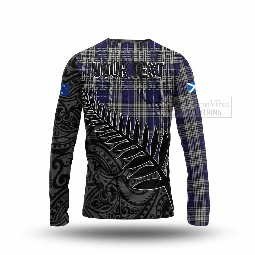 Tartan Vibes Clothing Napier Crest Tartan Long Sleeve T-Shirt with New Zealand Silver Fern Half Style