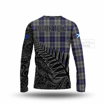Tartan Vibes Clothing Napier Crest Tartan Long Sleeve T-Shirt with New Zealand Silver Fern Half Style
