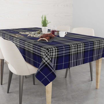 Napier Tartan Tablecloth with Clan Crest and the Golden Sword of Courageous Legacy