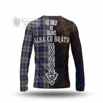 Napier Tartan Family Crest Long Sleeve T-Shirt Alba Gu Brath Be Brave Lion Ancient Style