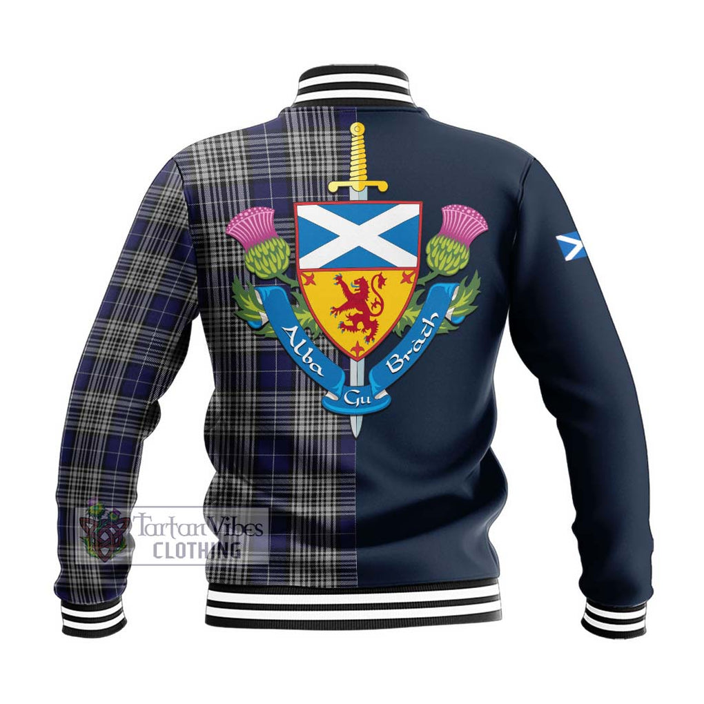 Tartan Vibes Clothing Napier Tartan Baseball Jacket with Scottish Lion Royal Arm Half Style