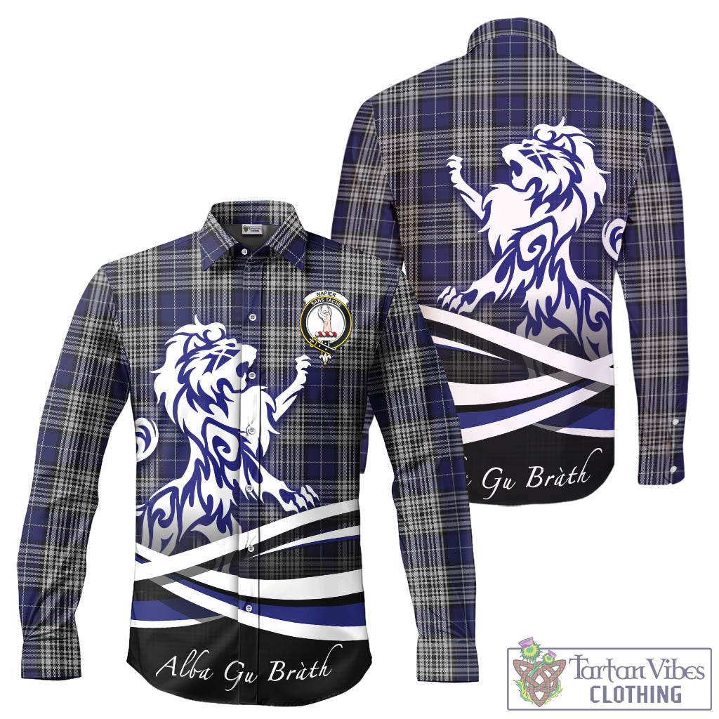 napier-tartan-long-sleeve-button-up-shirt-with-alba-gu-brath-regal-lion-emblem