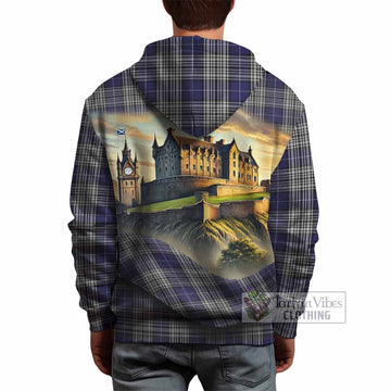 Napier Tartan Family Crest Hoodie with Scottish Ancient Castle Style