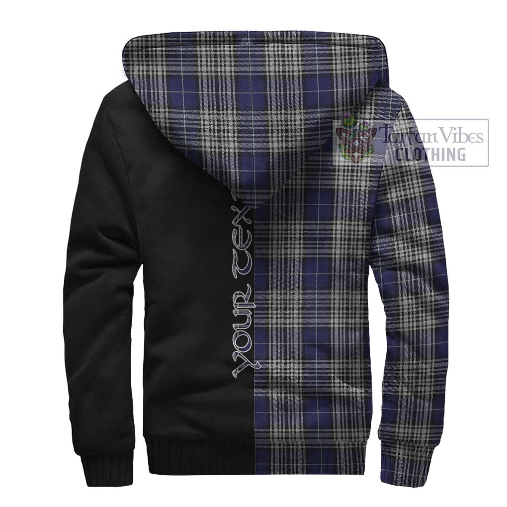 Napier Tartan Sherpa Hoodie with Family Crest and Half Of Me Style - Tartanvibesclothing Shop