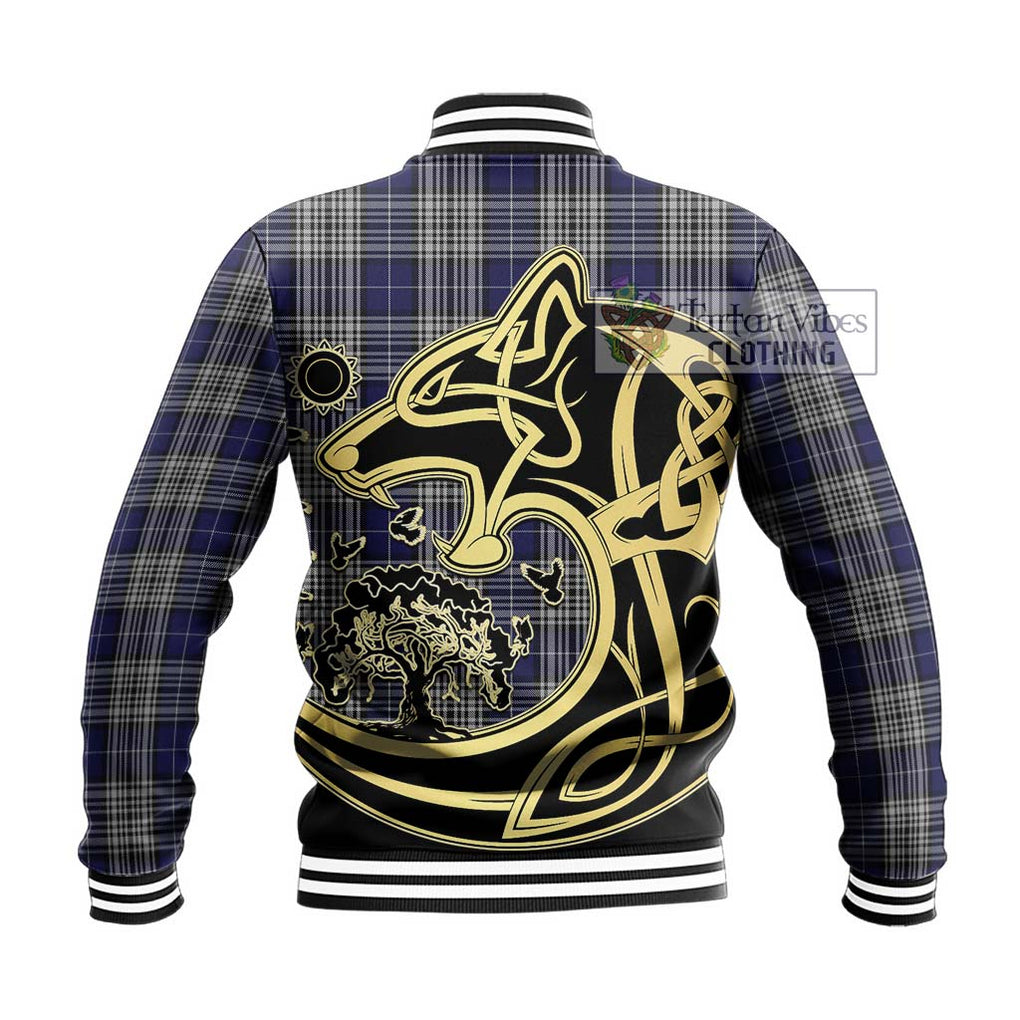 Napier Tartan Baseball Jacket with Family Crest Celtic Wolf Style - Tartan Vibes Clothing