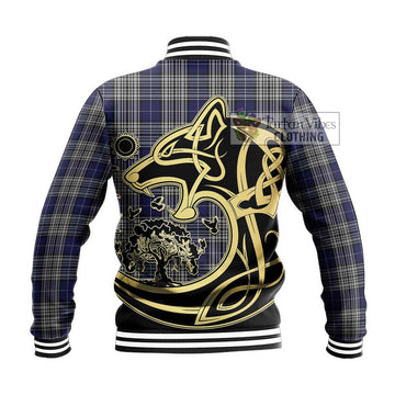 Napier Tartan Baseball Jacket with Family Crest Celtic Wolf Style - Tartan Vibes Clothing