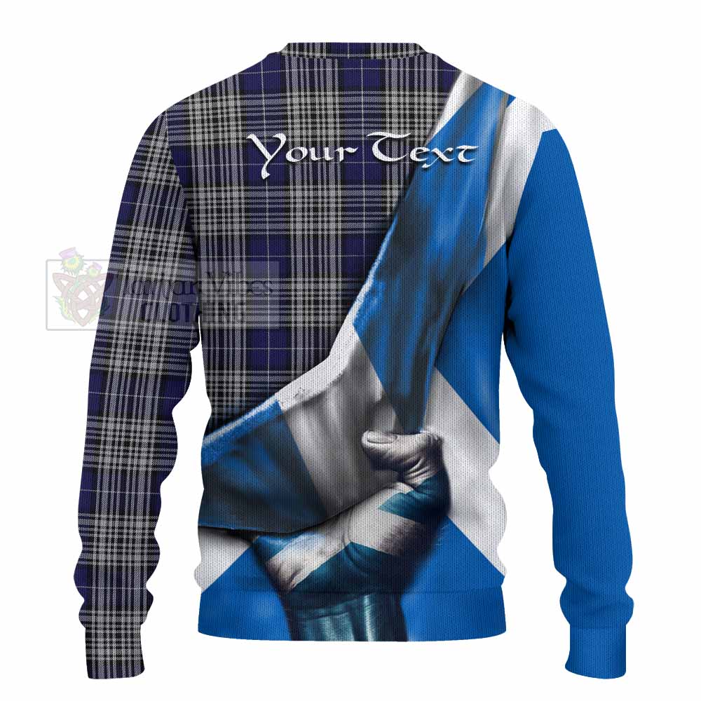 Tartan Vibes Clothing Napier Tartan Knitted Sweater with Family Crest Scotland Patriotic Style