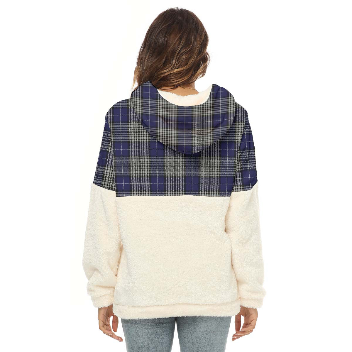Napier Tartan Women's Borg Fleece Hoodie With Half Zip - Tartan Vibes Clothing