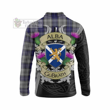 Tartan Vibes Clothing Napier Tartan Family Crest Long Sleeve Polo Shirt Lion Rampant Royal Thistle Shield Celtic Inspired