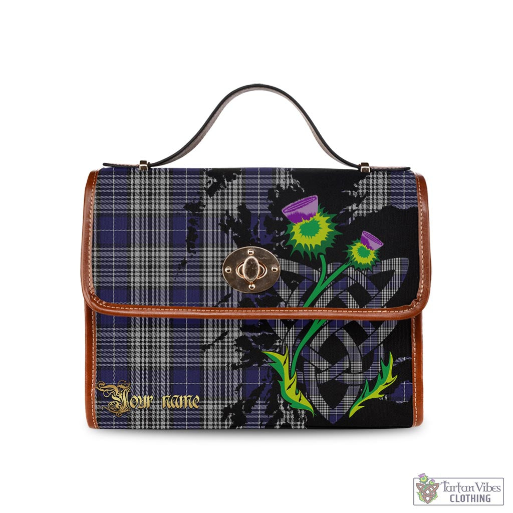 Tartan Vibes Clothing Napier Tartan Waterproof Canvas Bag with Scotland Map and Thistle Celtic Accents