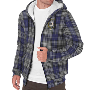 Napier Tartan Sherpa Hoodie with Family Crest