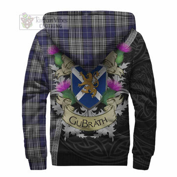 Napier Tartan Family Crest Sherpa Hoodie Lion Rampant Royal Thistle Shield Celtic Inspired