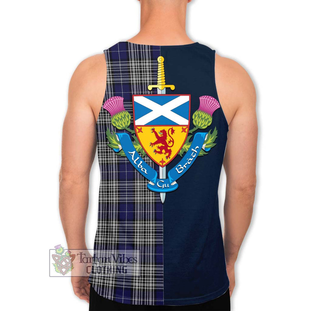 Tartan Vibes Clothing Napier Tartan Men's Tank Top with Scottish Lion Royal Arm Half Style