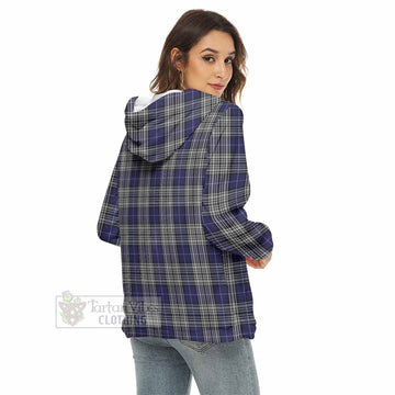 Tartan Vibes Clothing Napier Tartan Women's Borg  Half Zip Fleece Hoodie