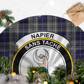 Napier Tartan Christmas Tree Skirt with Family Crest
