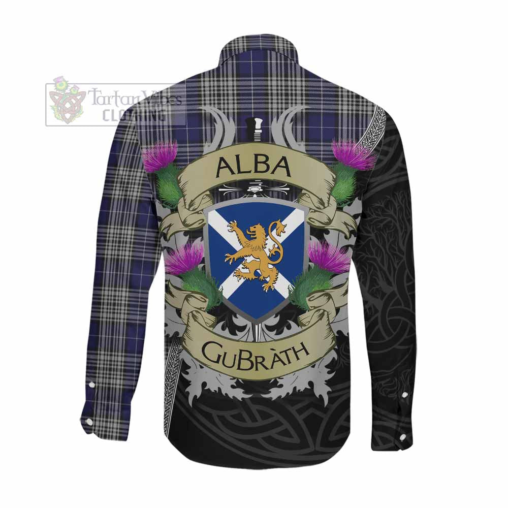 Tartan Vibes Clothing Napier Tartan Family Crest Long Sleeve Button Shirt Lion Rampant Royal Thistle Shield Celtic Inspired