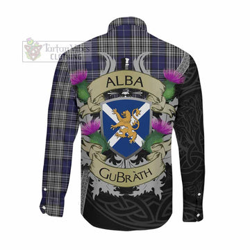 Napier Tartan Family Crest Long Sleeve Button Shirt Lion Rampant Royal Thistle Shield Celtic Inspired