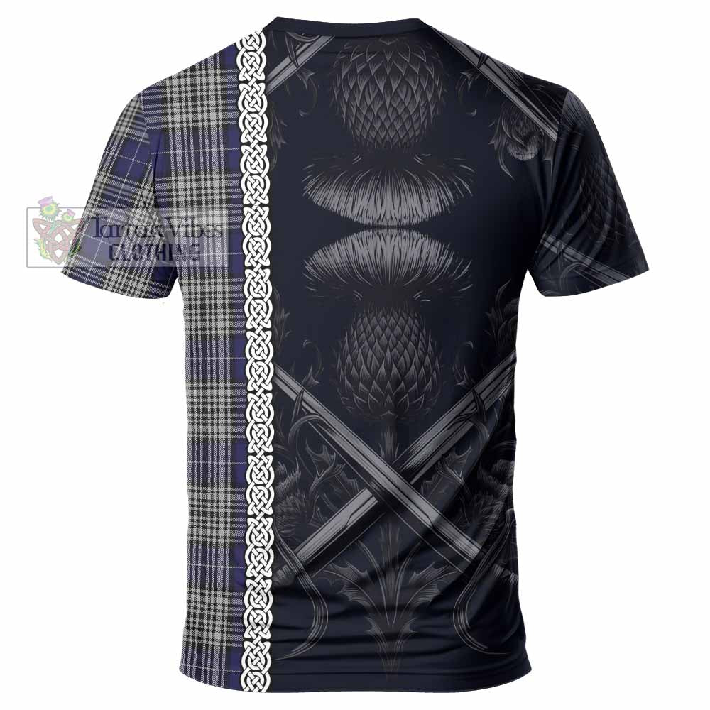 Tartan Vibes Clothing Napier Tartan T-Shirt with Family Crest Cross Sword Thistle Celtic Vibes