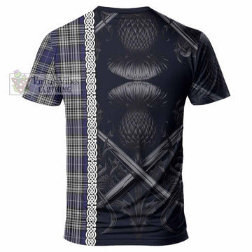 Tartan Vibes Clothing Napier Tartan T-Shirt with Family Crest Cross Sword Thistle Celtic Vibes