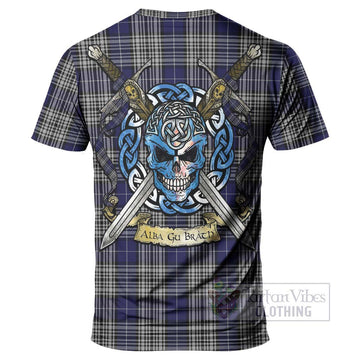 Napier Tartan T-Shirt with Family Crest Celtic Skull Style - Tartan Vibes Clothing