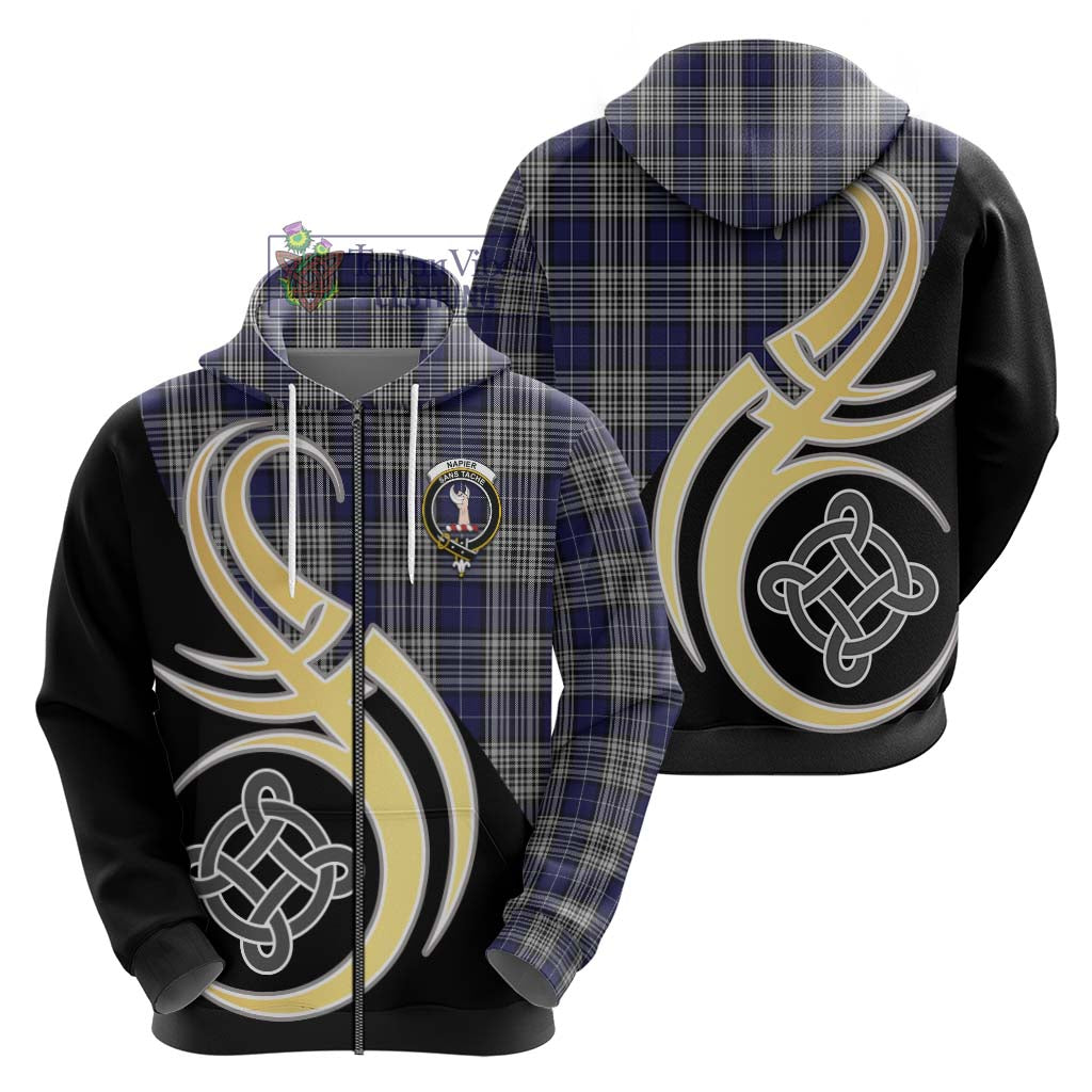 Napier Tartan Hoodie with Family Crest and Celtic Symbol Style - Tartan Vibes Clothing