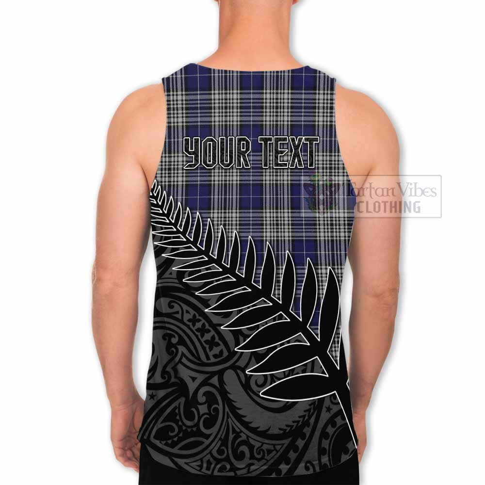 Tartan Vibes Clothing Napier Crest Tartan Men's Tank Top with New Zealand Silver Fern Half Style