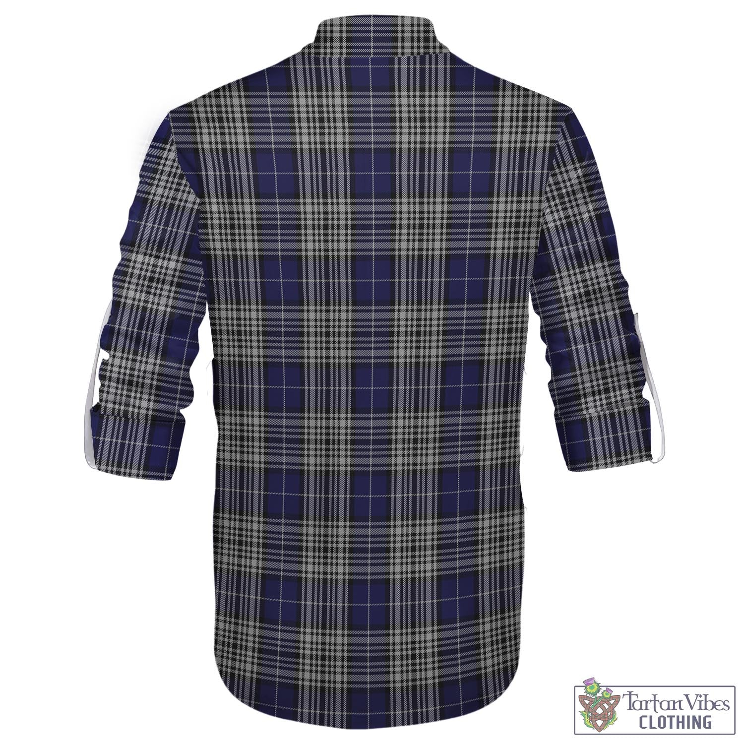 Tartan Vibes Clothing Napier Tartan Men's Scottish Traditional Jacobite Ghillie Kilt Shirt with Family Crest