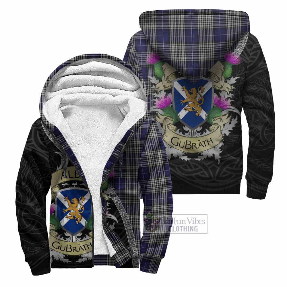 Tartan Vibes Clothing Napier Tartan Family Crest Sherpa Hoodie Lion Rampant Royal Thistle Shield Celtic Inspired