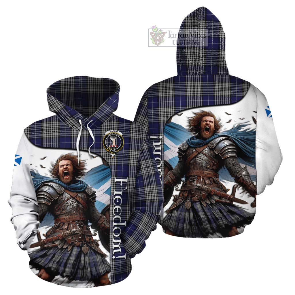 Tartan Vibes Clothing Napier Crest Tartan Cotton Hoodie Inspired by the Freedom of Scottish Warrior