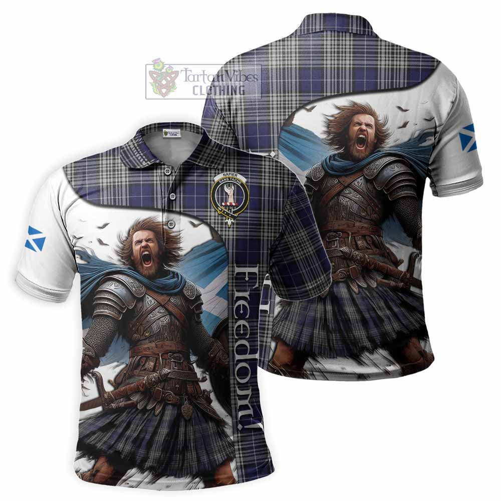 Tartan Vibes Clothing Napier Crest Tartan Polo Shirt Inspired by the Freedom of Scottish Warrior