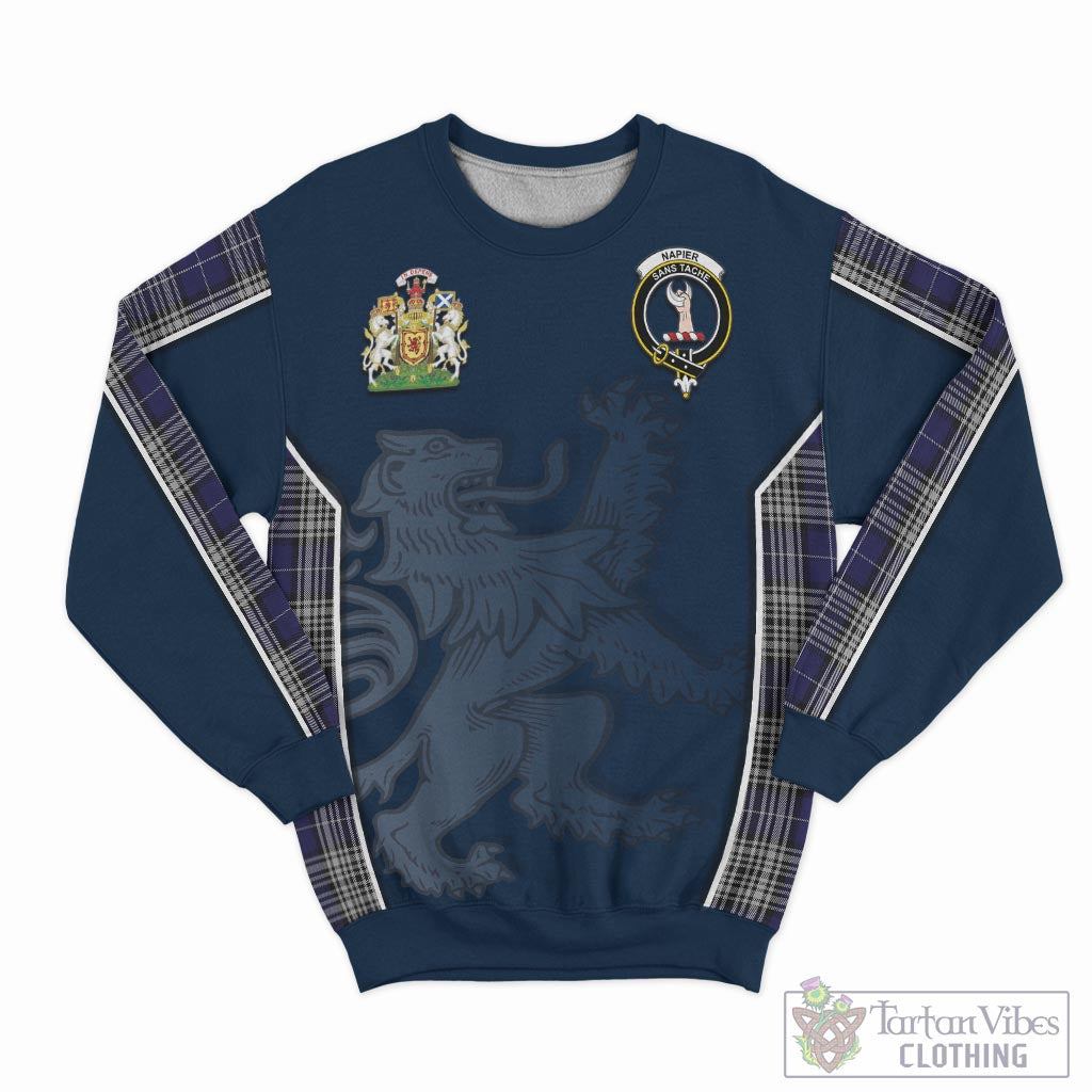 Tartan Vibes Clothing Napier Tartan Sweater with Family Crest and Lion Rampant Vibes Sport Style