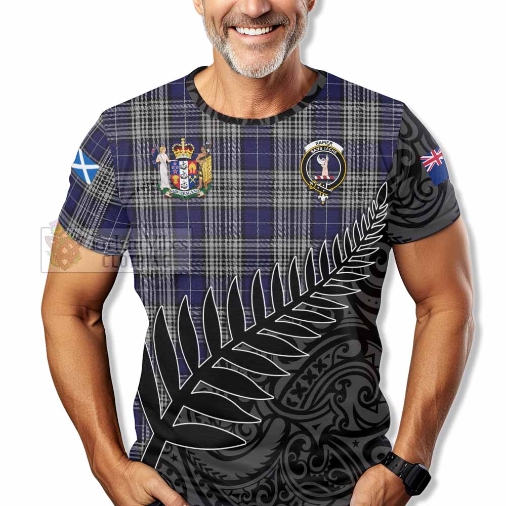 Tartan Vibes Clothing Napier Crest Tartan T-Shirt with New Zealand Silver Fern Half Style
