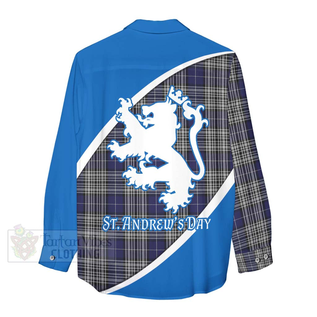 Tartan Vibes Clothing Napier Family Crest Tartan Women's Casual Shirt Celebrate Saint Andrew's Day in Style