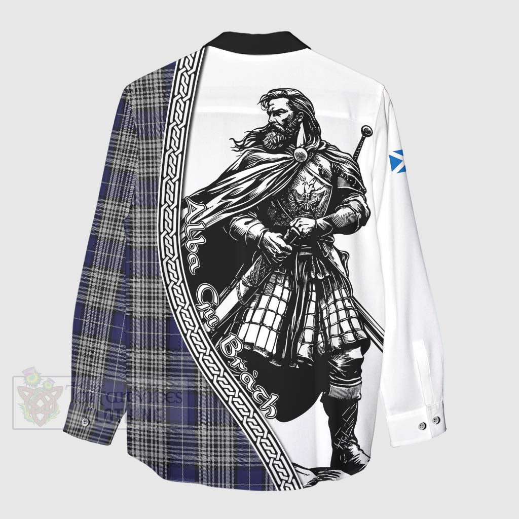 Tartan Vibes Clothing Napier Tartan Clan Crest Women's Casual Shirt with Highlander Warrior Celtic Style