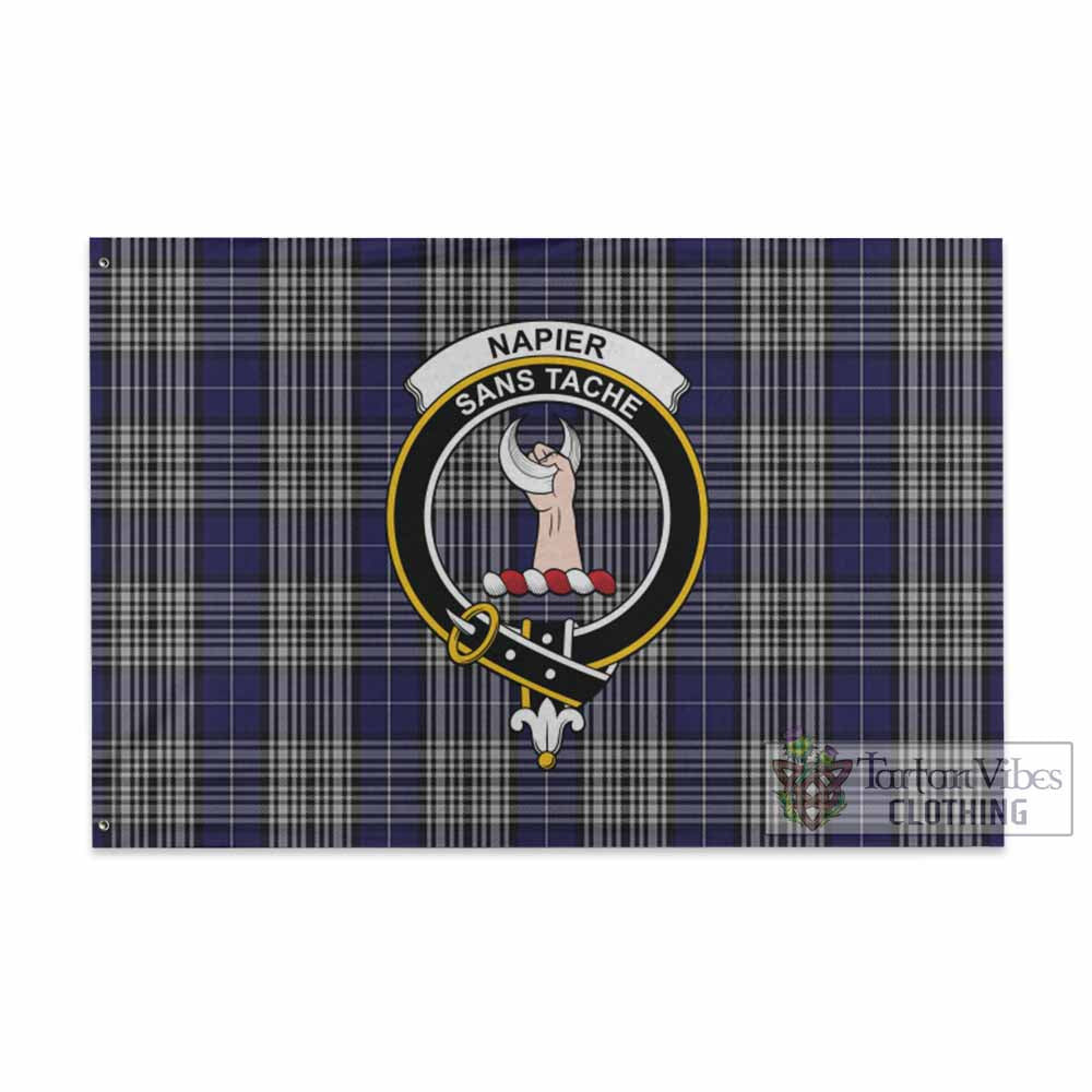 Tartan Vibes Clothing Napier Tartan House Flag with Family Crest