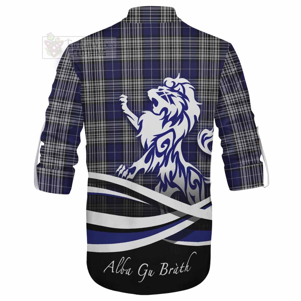Tartan Vibes Clothing Napier Tartan Ghillie Kilt Shirt with Alba Gu Brath Regal Lion Emblem