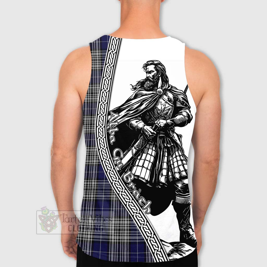 Tartan Vibes Clothing Napier Tartan Clan Crest Men's Tank Top with Highlander Warrior Celtic Style