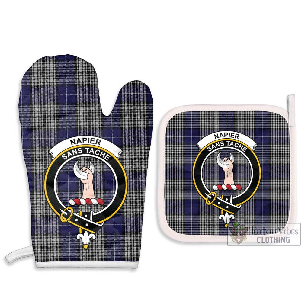 Napier Tartan Combo Oven Mitt & Pot-Holder with Family Crest Combo 1 Oven Mitt & 2 Pot-Holder White - Tartan Vibes Clothing