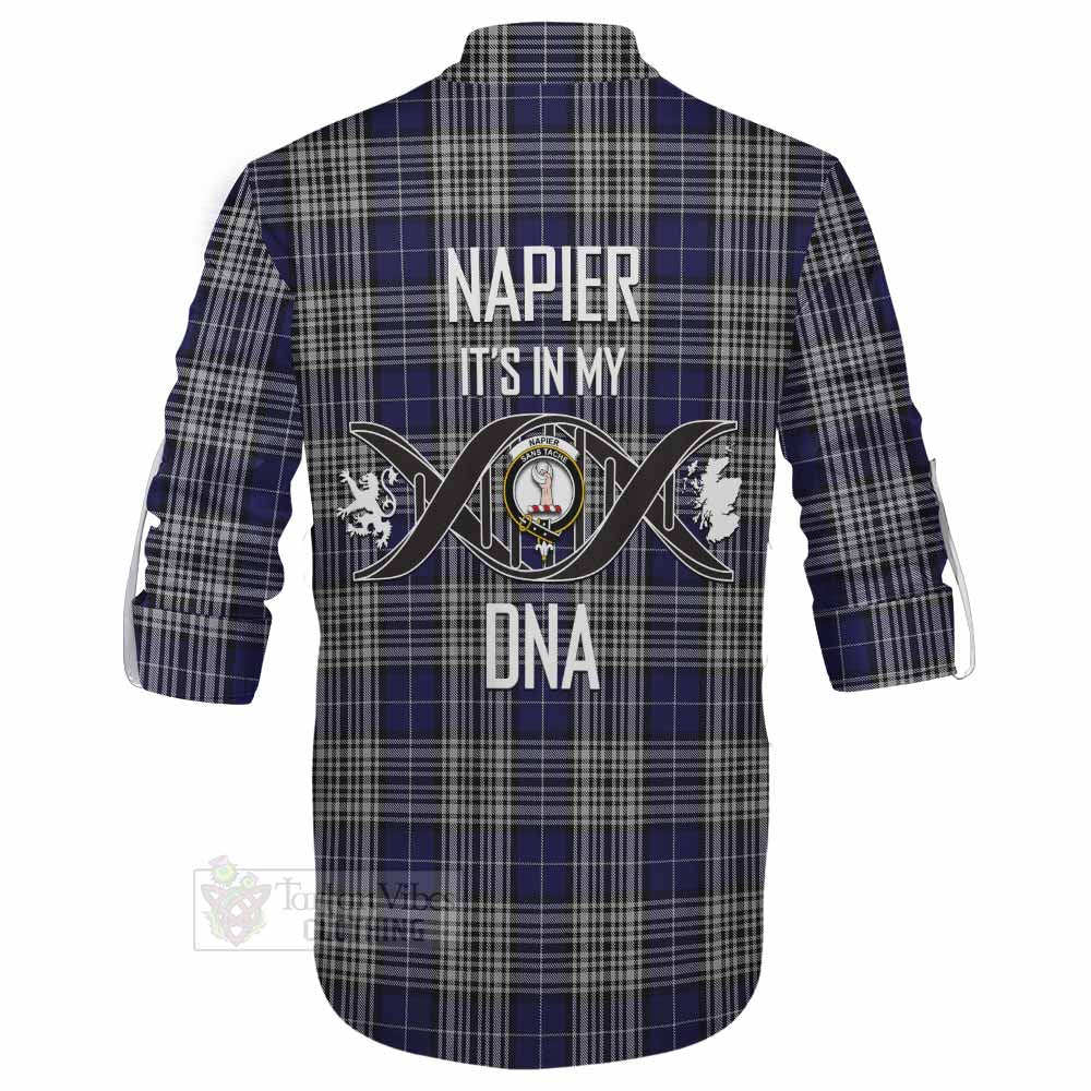 Tartan Vibes Clothing Napier Tartan Ghillie Kilt Shirt with Family Crest DNA In Me Style
