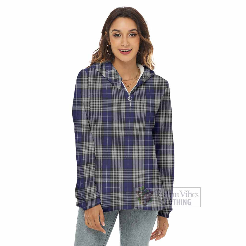Tartan Vibes Clothing Napier Tartan Women's Borg  Half Zip Fleece Hoodie