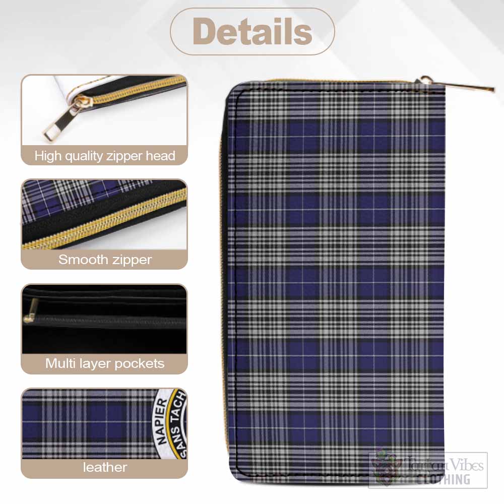 Tartan Vibes Clothing Napier Tartan Women's Leather Wallet with Family Crest